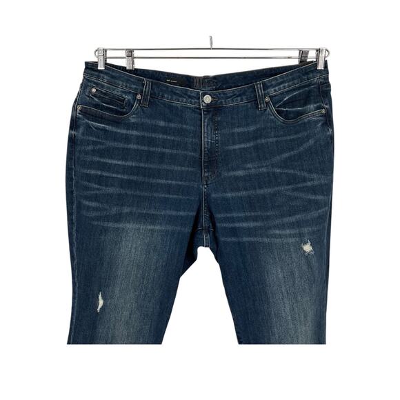 Kut from the Kloth jeans Katy boyfriend denim distressed blue size 22W - Picture 2 of 6